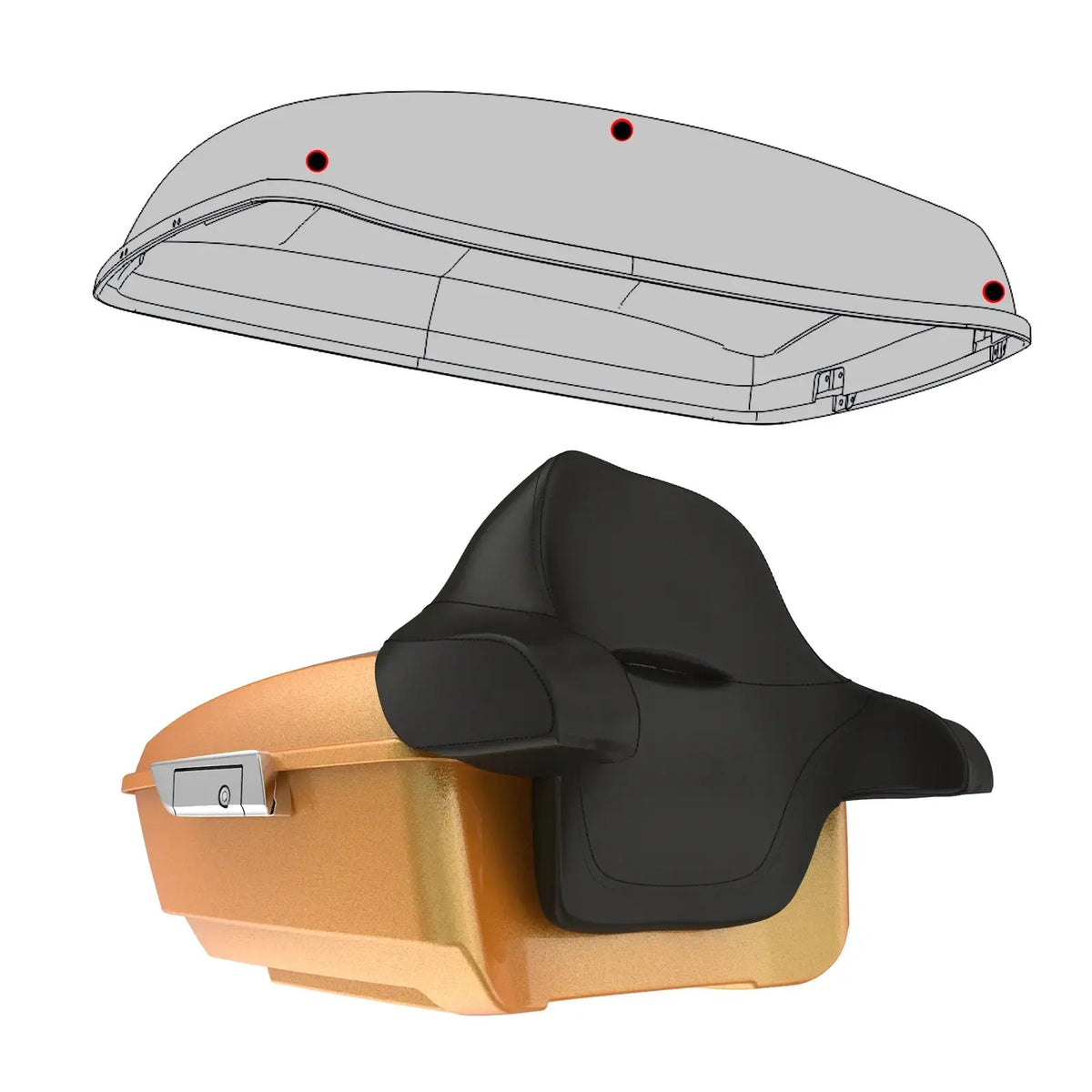 Mats-CsrewyPre-Drilled Holes for Tour Trunk Pack BackrestZT011-K-pre drillPre-Drilled Holes for Tour Trunk Pack Backrest