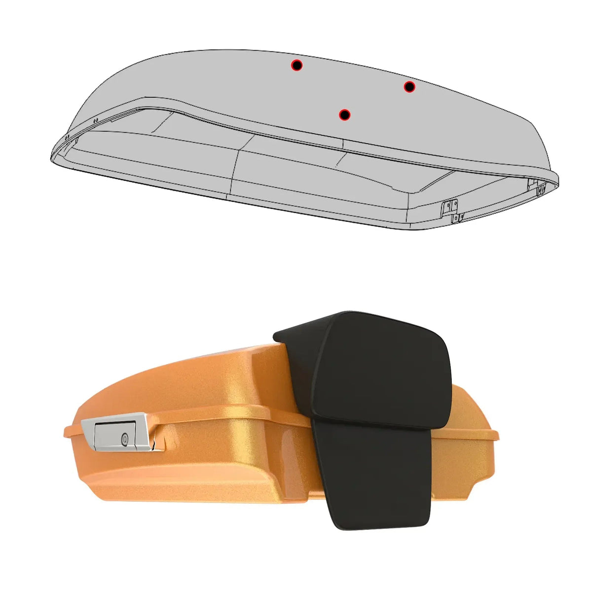 Pre-Drilled Holes for Tour Trunk Pack Backrest