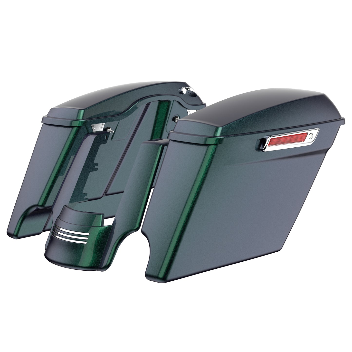 STRETCHED SADDLEBAG BOTTOMS WITH LIDS & STRETCHED REAR FENDER EXTENSION FOR 2014+ TOURING