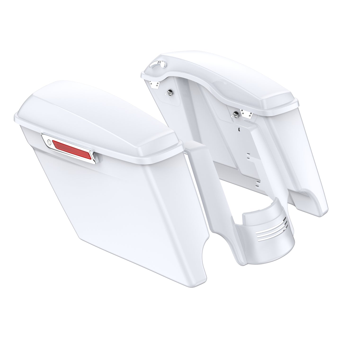 STRETCHED SADDLEBAG BOTTOMS WITH LIDS & STRETCHED REAR FENDER EXTENSION FOR 2014+ TOURING