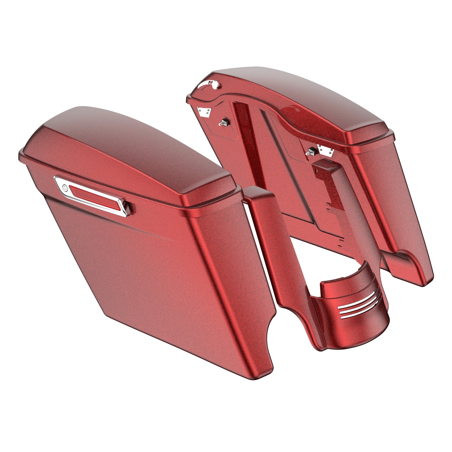 STRETCHED SADDLEBAG BOTTOMS WITH LIDS & STRETCHED REAR FENDER EXTENSION FOR 2014+ TOURING