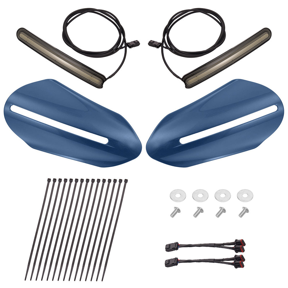 Color Matched Harley Hand Guards with LED for Touring & Softails