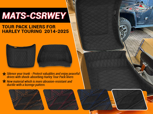 Tour Pack Trunk Liners (2014–2023), Diamond-Grid Shockproof Microfiber Leather Inner Lining