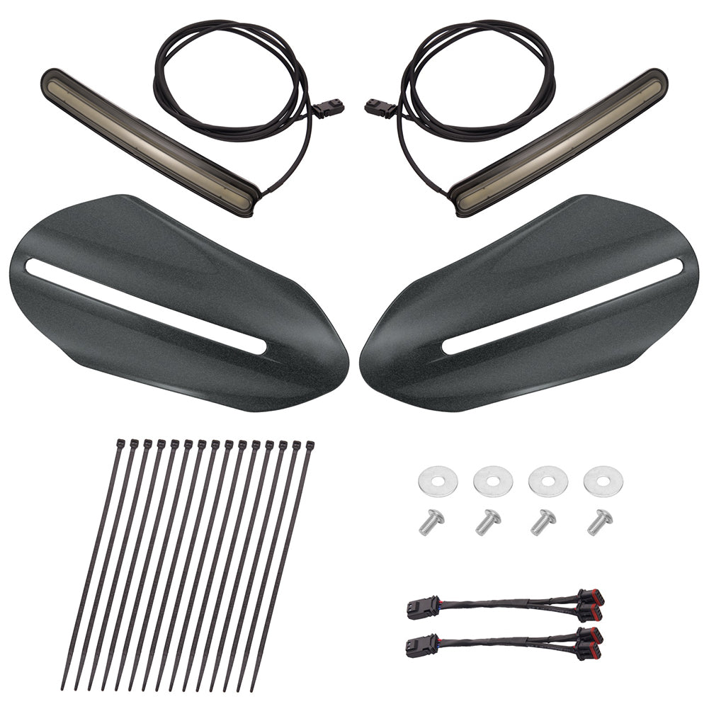 Color Matched Harley Hand Guards with LED for Touring & Softails