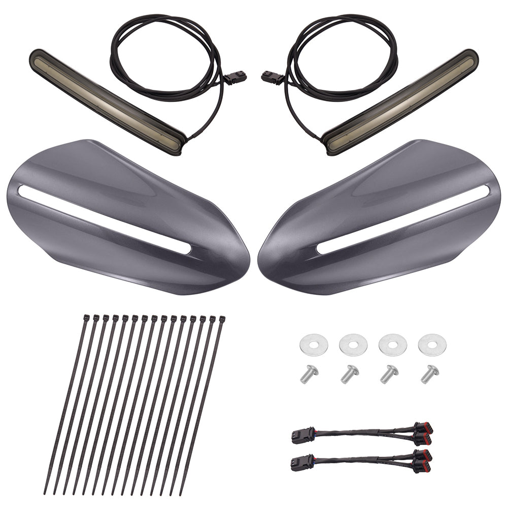 Color Matched Harley Hand Guards with LED for Touring & Softails