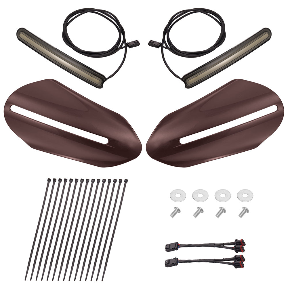Color Matched Harley Hand Guards with LED for Touring & Softails
