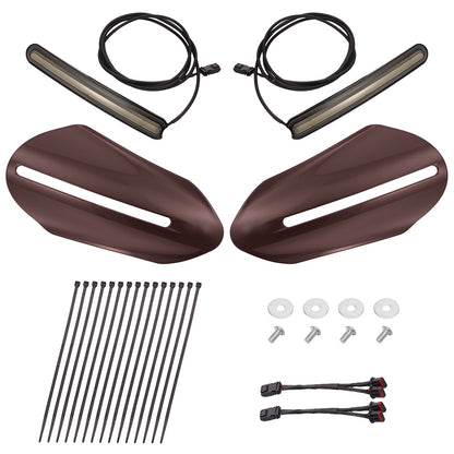 Color Matched Harley Hand Guards with LED for Touring & Softails