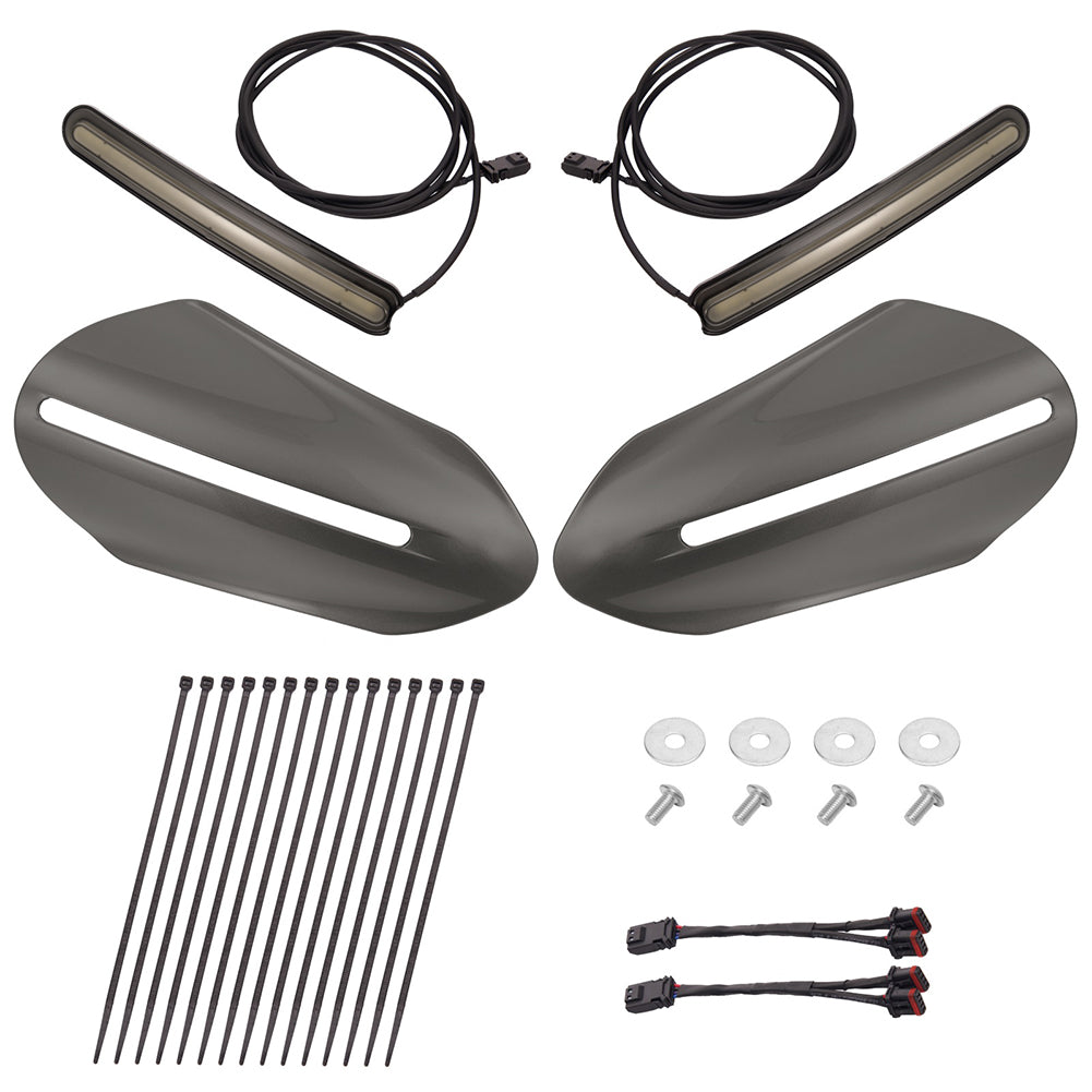 Color Matched Harley Hand Guards with LED for Touring & Softails