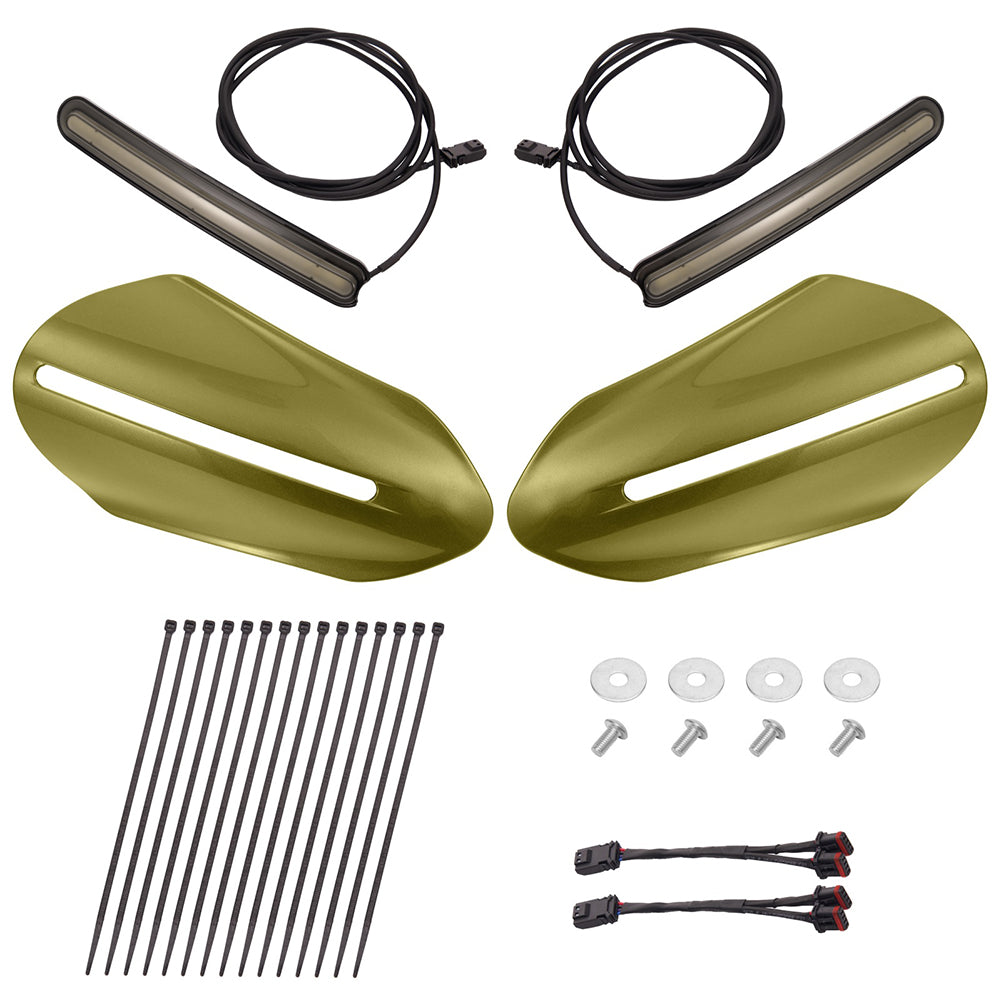Color Matched Harley Hand Guards with LED for Touring & Softails