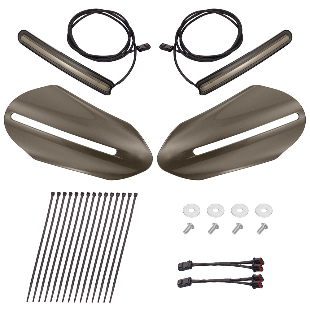 Color Matched Harley Hand Guards with LED for Touring & Softails