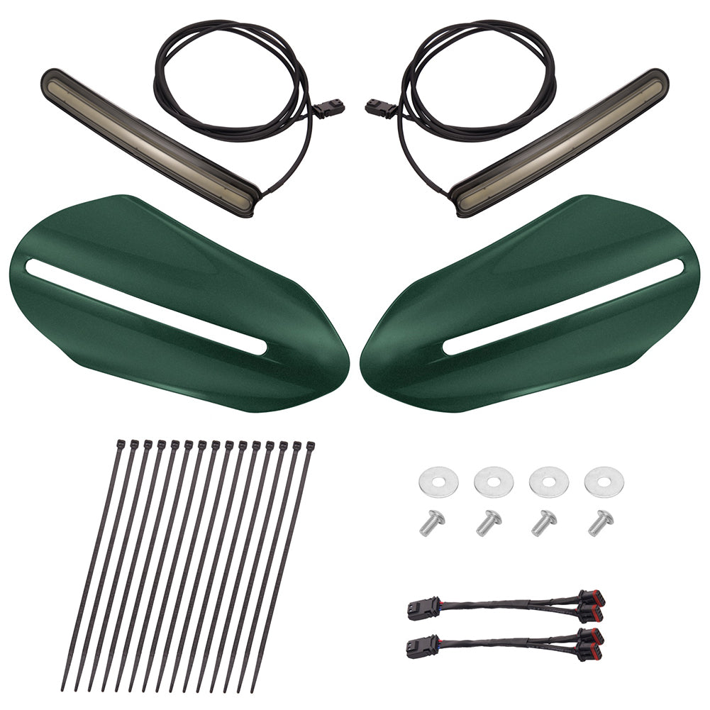 Color Matched Harley Hand Guards with LED for Touring & Softails