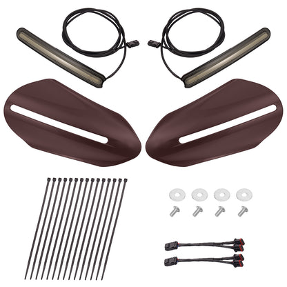 Color Matched Harley Hand Guards with LED for Touring & Softails