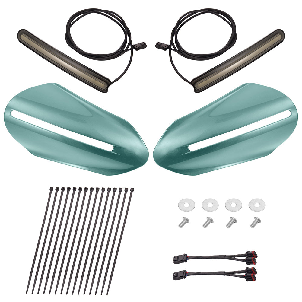 Color Matched Harley Hand Guards with LED for Touring & Softails