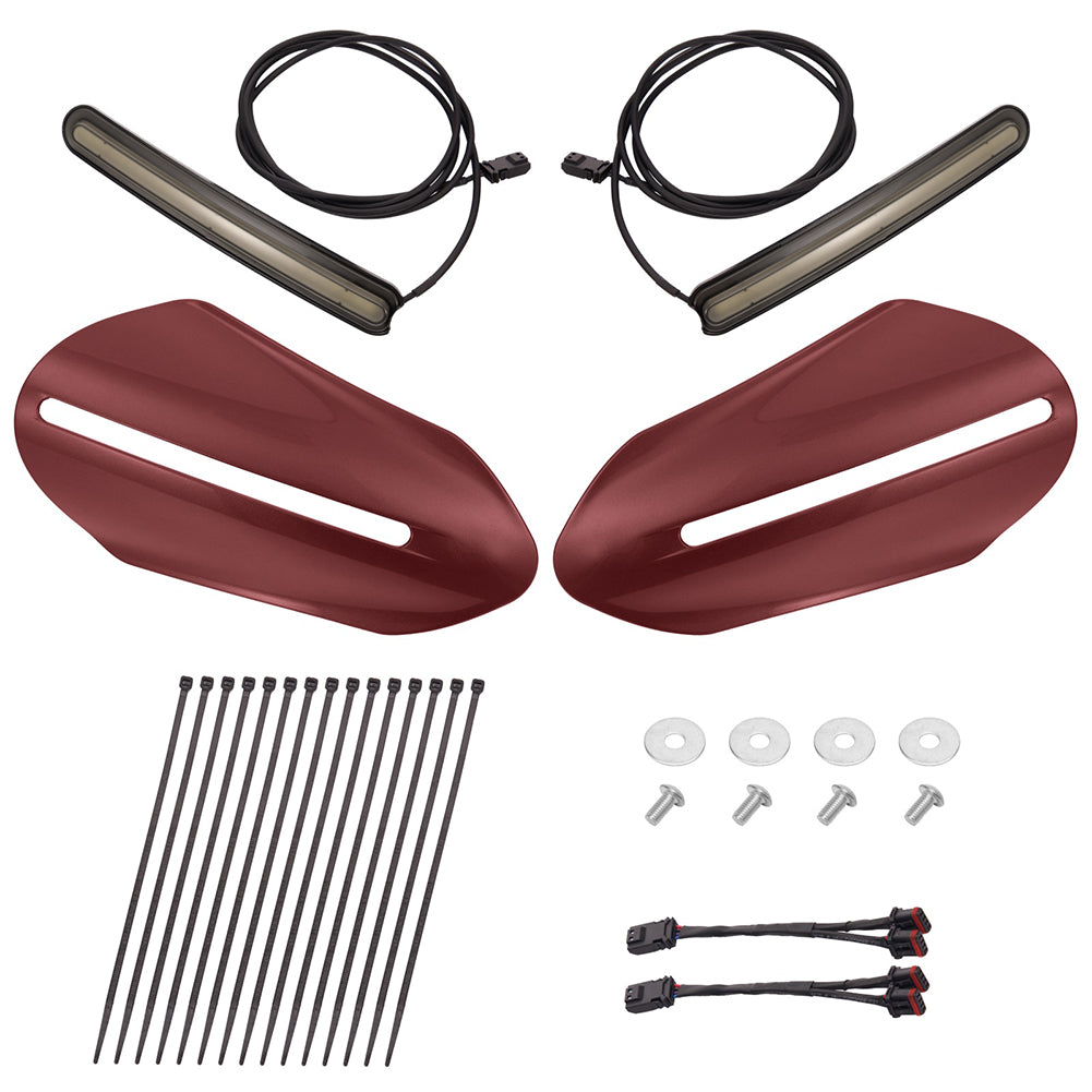 Color Matched Harley Hand Guards with LED for Touring & Softails