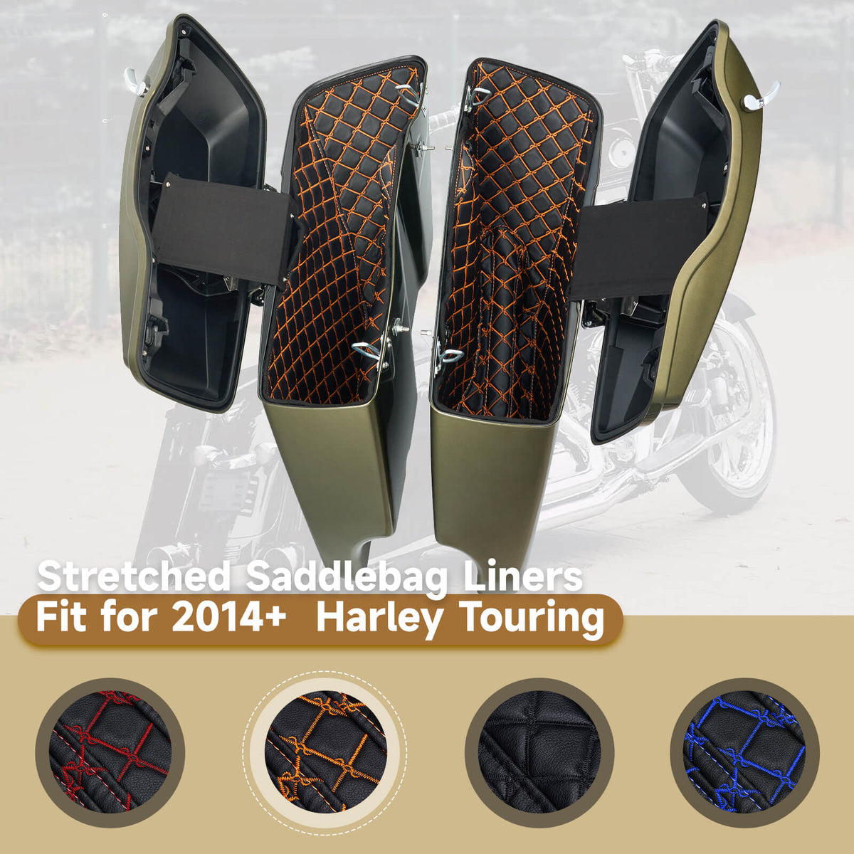 Saddlebag Liners Carpet Insert - Compatible With Harley Touring (2014-2023)
