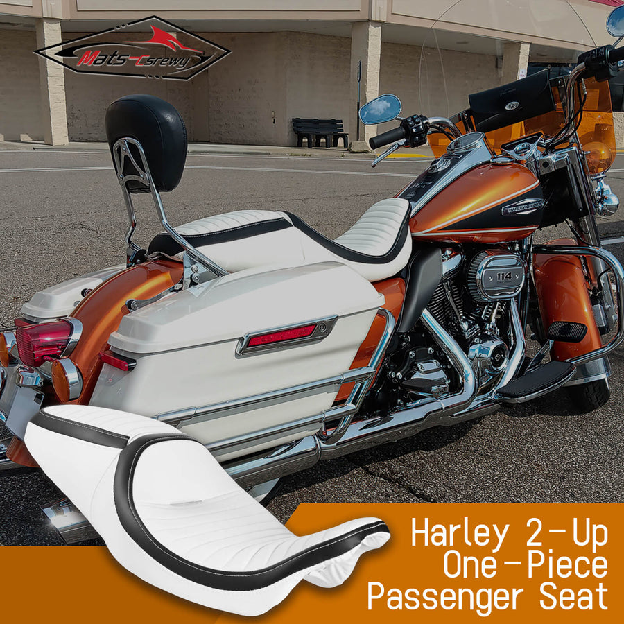 2-Up One-Piece Passenger Seat Fit for  '09-'23 Touring and Tri Glide Models