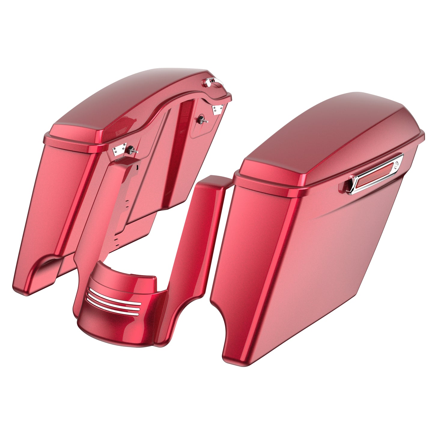 STRETCHED SADDLEBAG BOTTOMS WITH LIDS & STRETCHED REAR FENDER EXTENSION FOR 2014+ TOURING