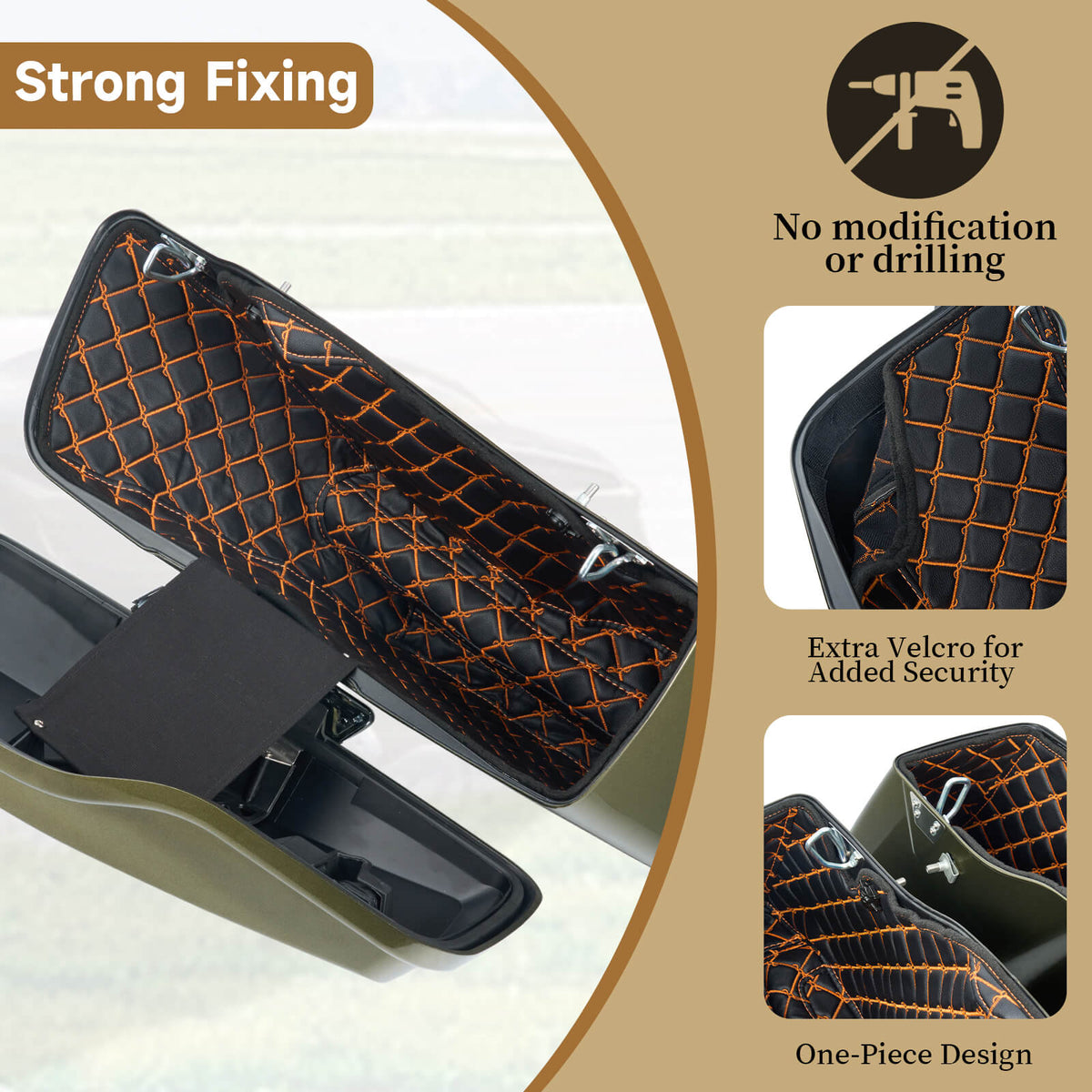 Saddlebag Liners Carpet Insert - Compatible With Harley Touring (2014-2023)