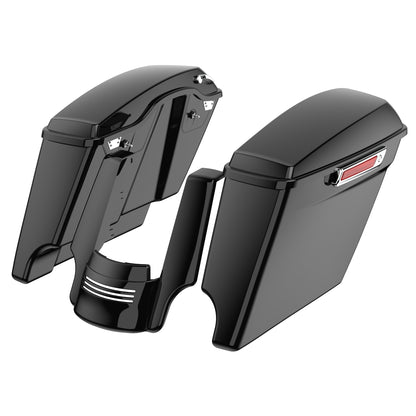 STRETCHED SADDLEBAG BOTTOMS WITH LIDS & STRETCHED REAR FENDER EXTENSION FOR 2014+ TOURING