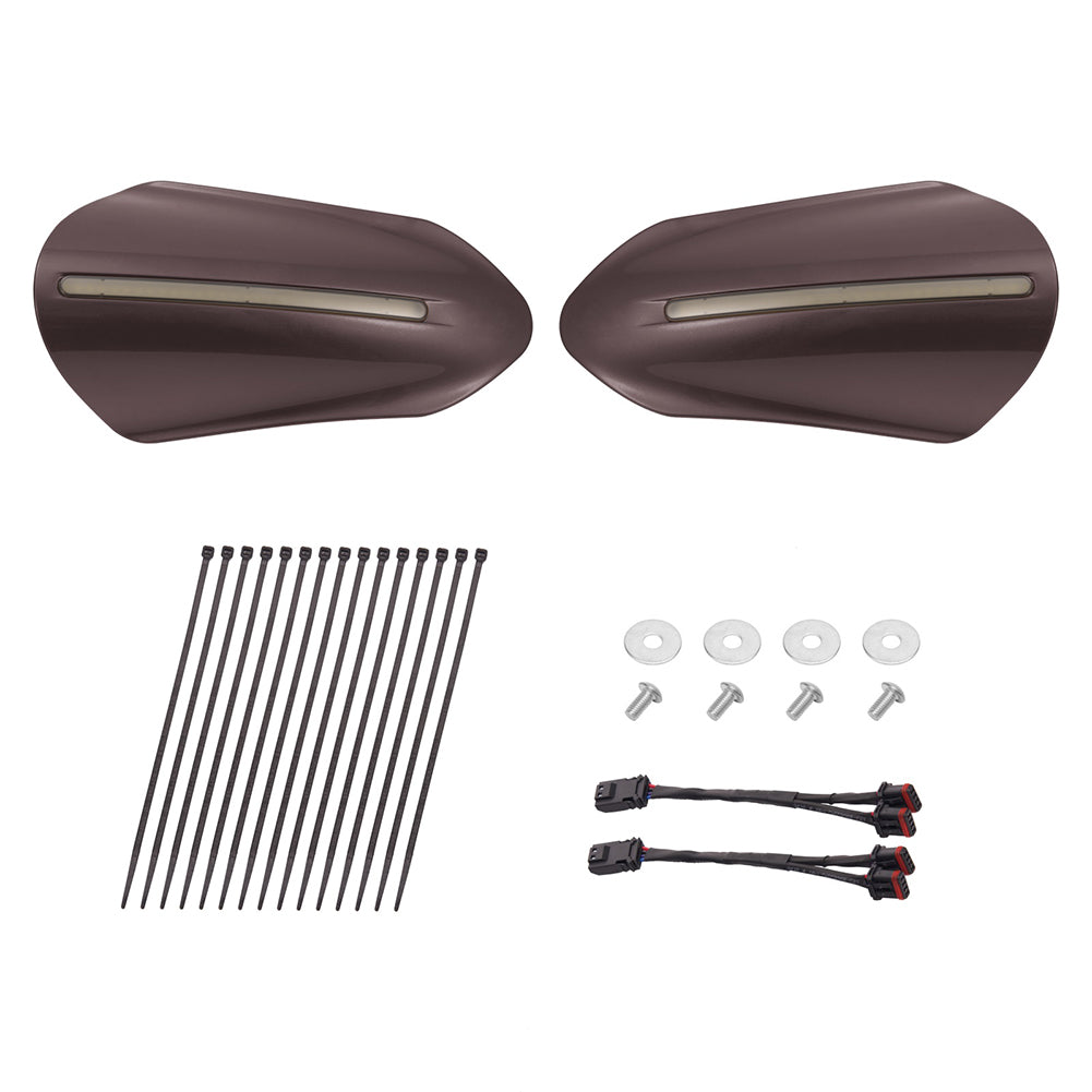 Color Matched Harley Hand Guards with LED for Touring & Softails