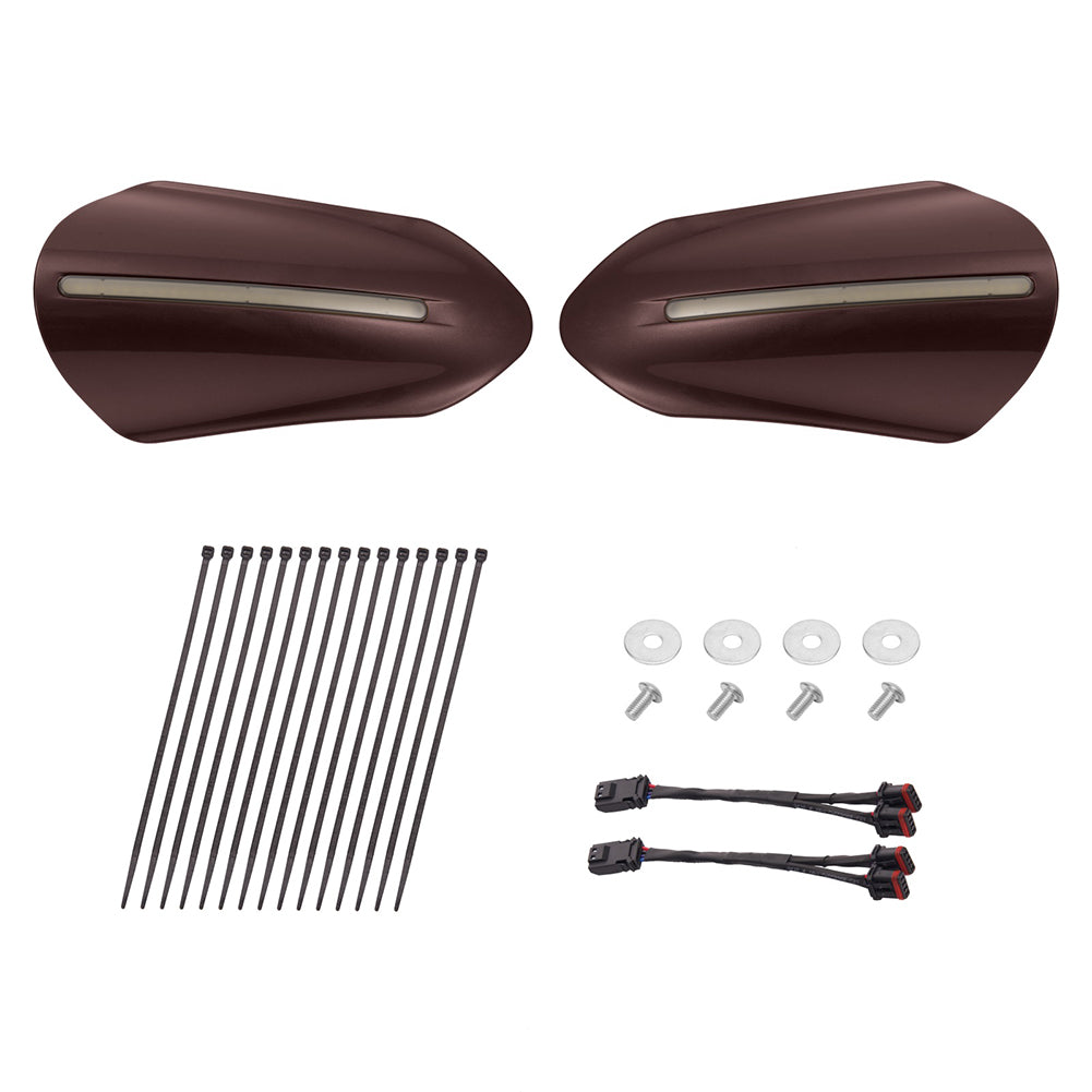 Color Matched Harley Hand Guards with LED for Touring & Softails