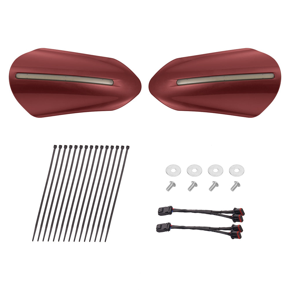 Color Matched Harley Hand Guards with LED for Touring & Softails