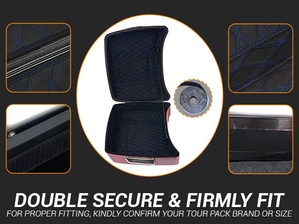 Tour Pack Trunk Liners (2014–2023), Diamond-Grid Shockproof Microfiber Leather Inner Lining