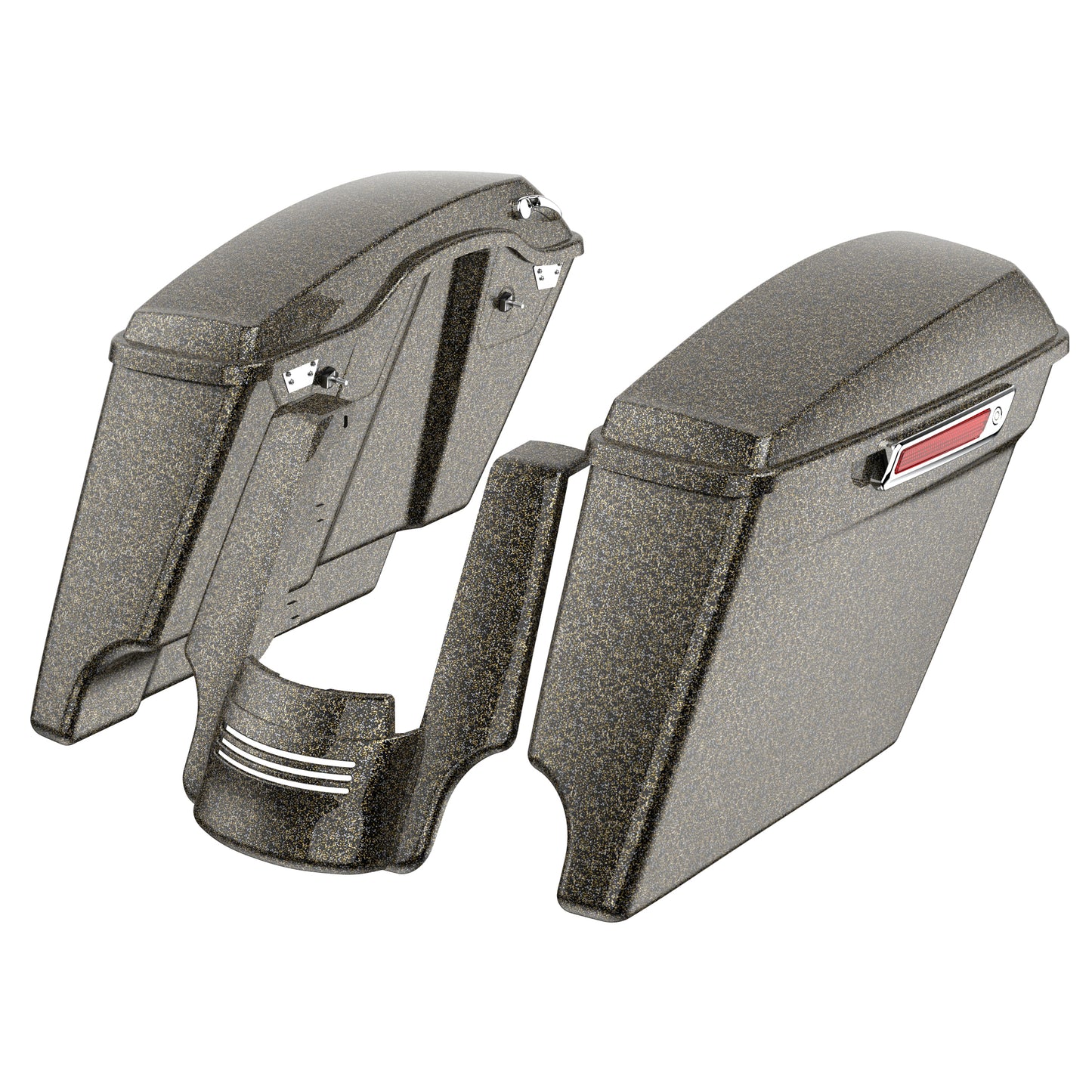 STRETCHED SADDLEBAG BOTTOMS WITH LIDS & STRETCHED REAR FENDER EXTENSION FOR 2014+ TOURING