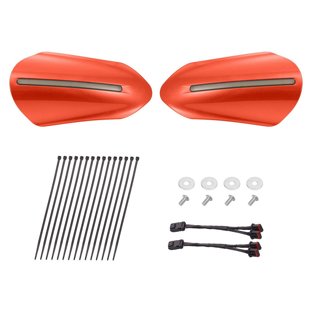Color Matched Harley Hand Guards with LED for Touring & Softails
