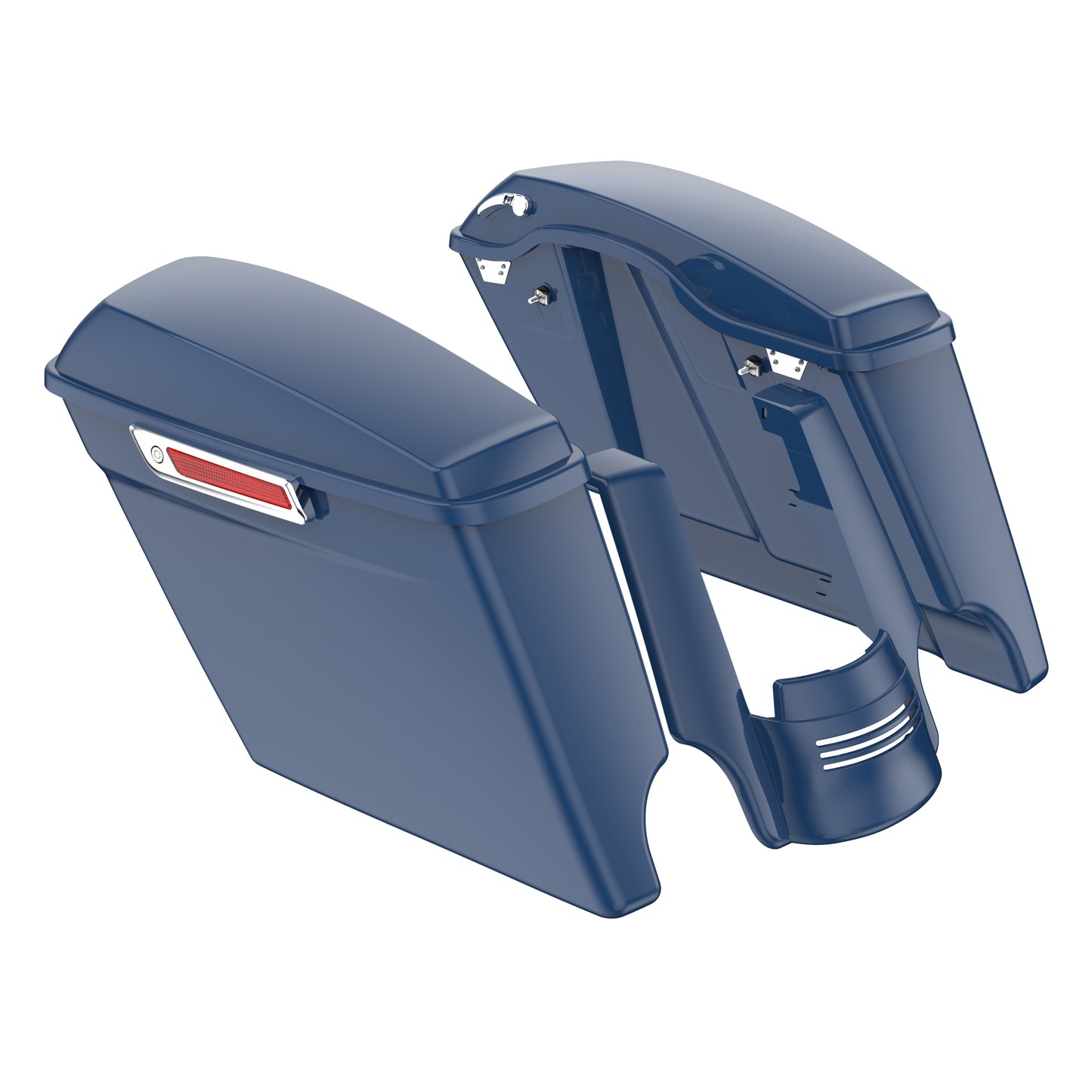 STRETCHED SADDLEBAG BOTTOMS WITH LIDS & STRETCHED REAR FENDER EXTENSION FOR 2014+ TOURING