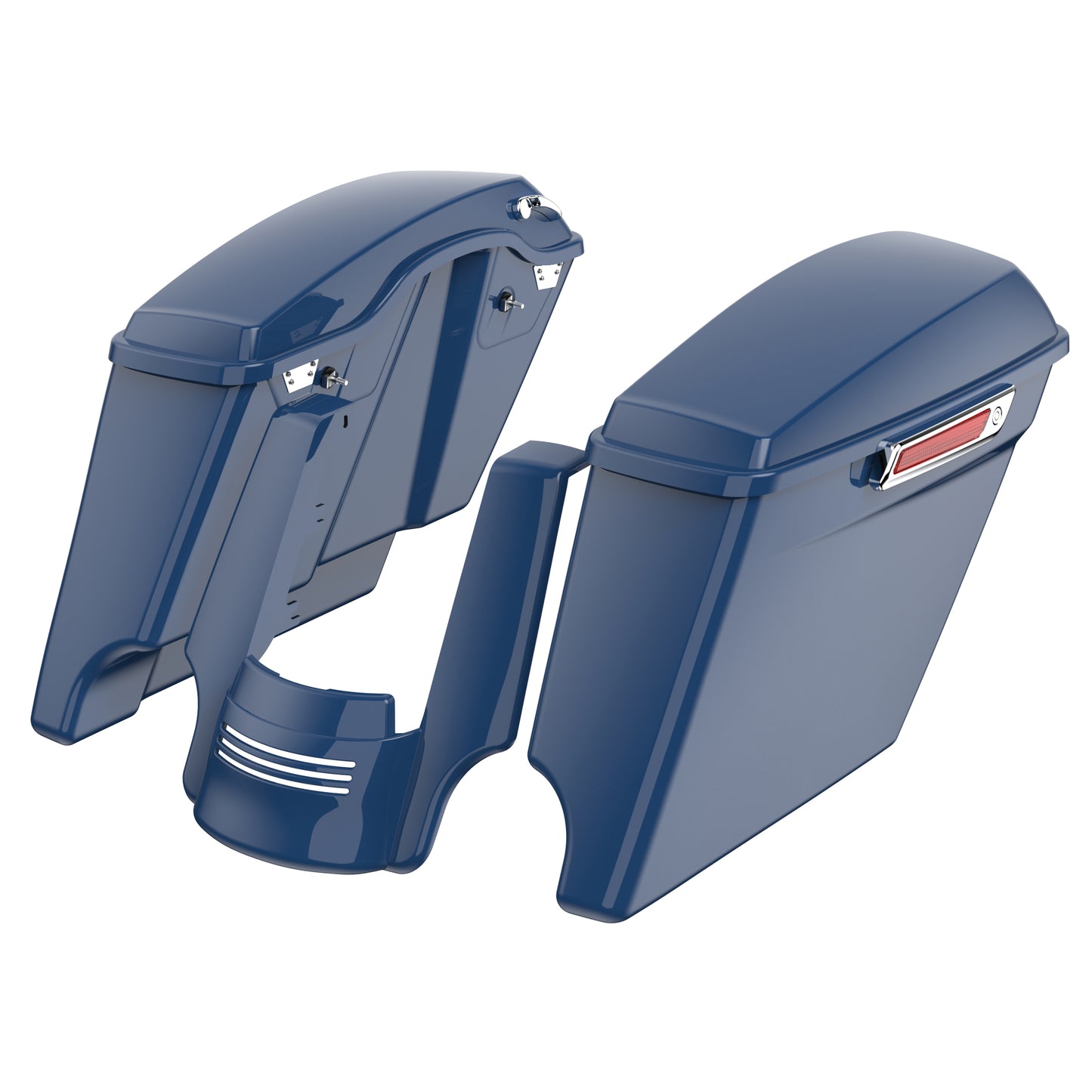 STRETCHED SADDLEBAG BOTTOMS WITH LIDS & STRETCHED REAR FENDER EXTENSION FOR 2014+ TOURING