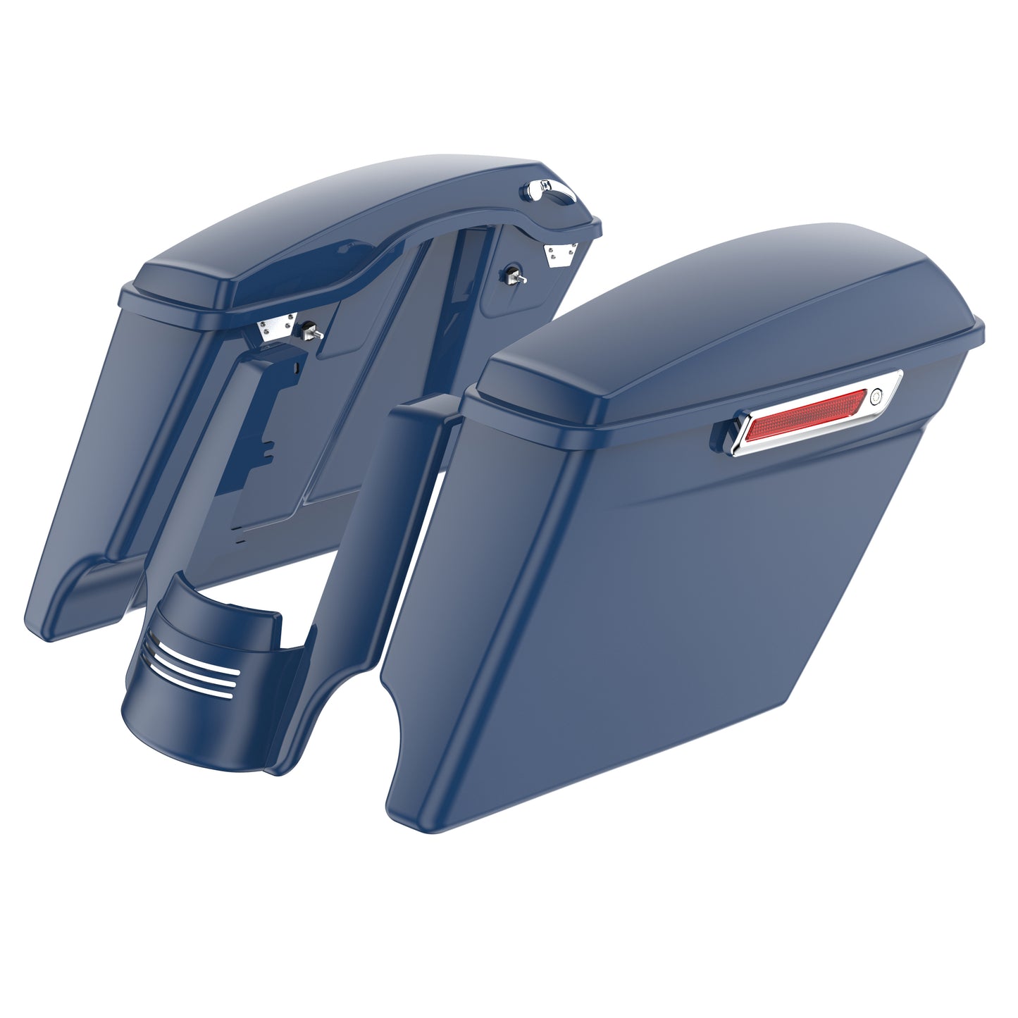 STRETCHED SADDLEBAG BOTTOMS WITH LIDS & STRETCHED REAR FENDER EXTENSION FOR 2014+ TOURING