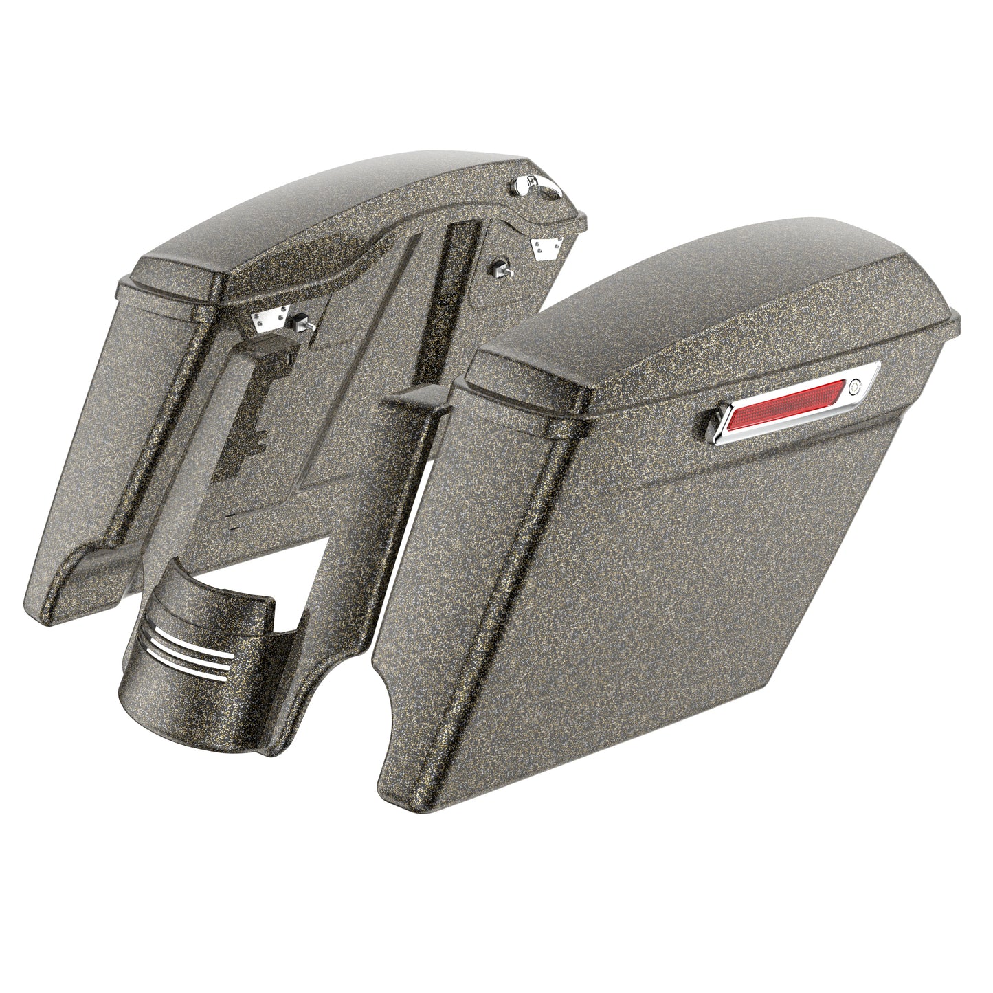 STRETCHED SADDLEBAG BOTTOMS WITH LIDS & STRETCHED REAR FENDER EXTENSION FOR 2014+ TOURING