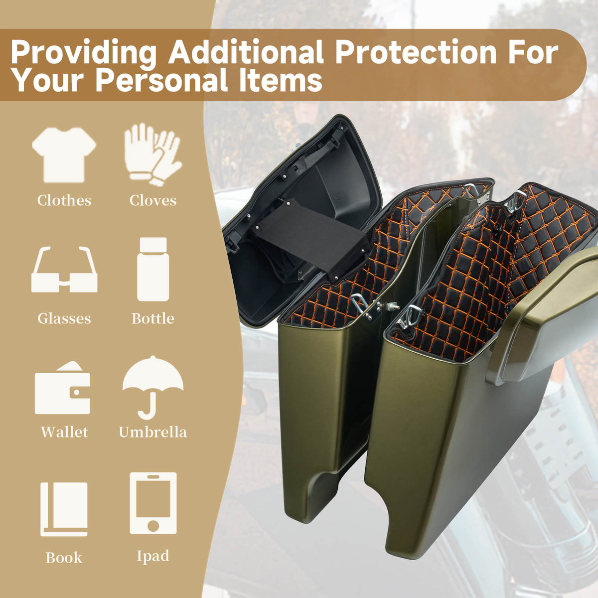 Saddlebag Liners Carpet Insert - Compatible With Harley Touring (2014-2023)