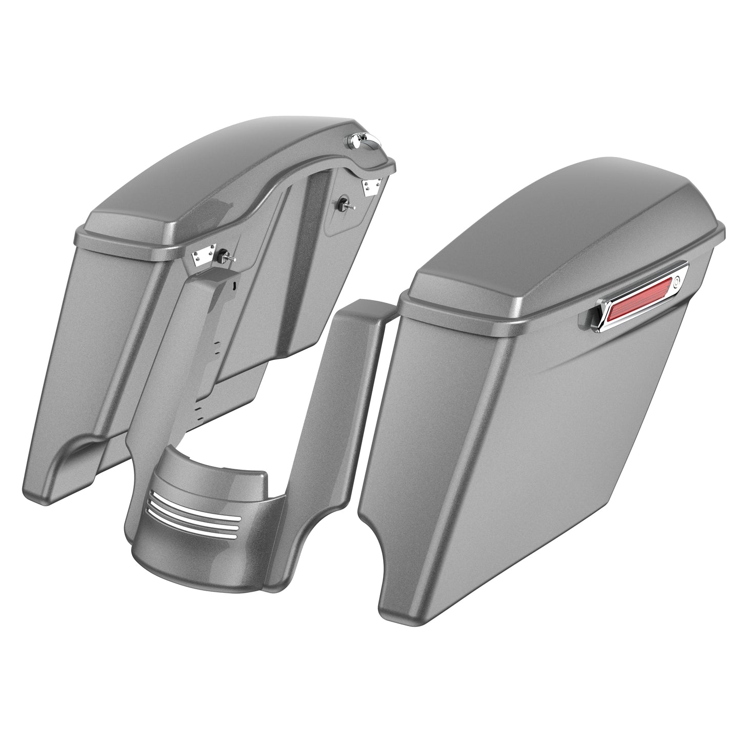 STRETCHED SADDLEBAG BOTTOMS WITH LIDS & STRETCHED REAR FENDER EXTENSION FOR 2014+ TOURING