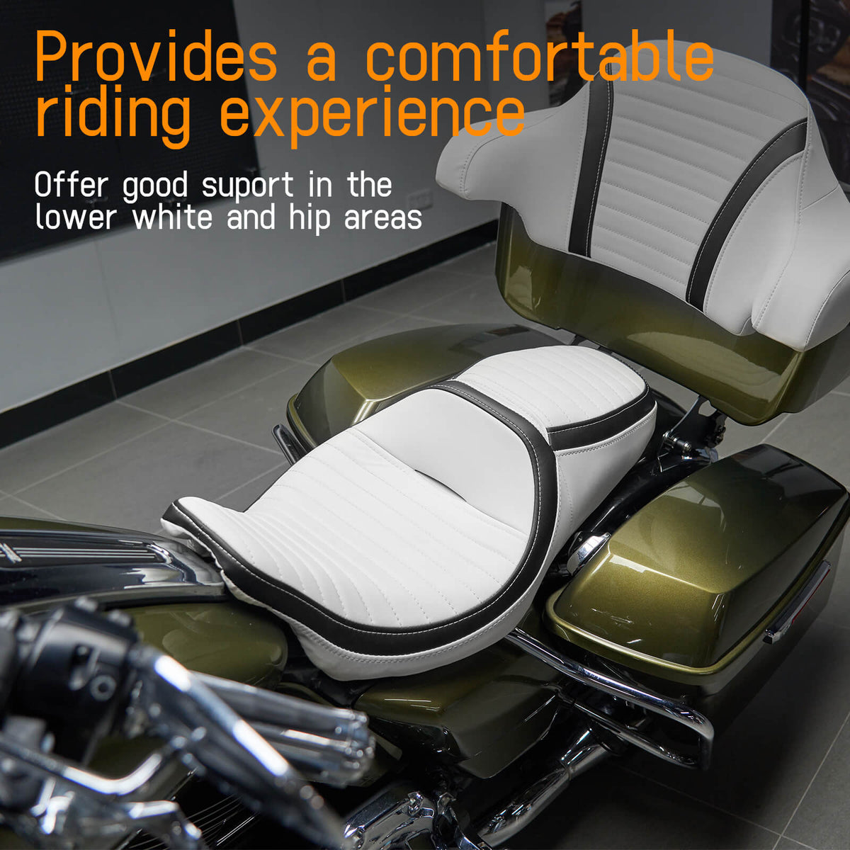 2-Up One-Piece Passenger Seat Fit for  '09-'23 Touring and Tri Glide Models