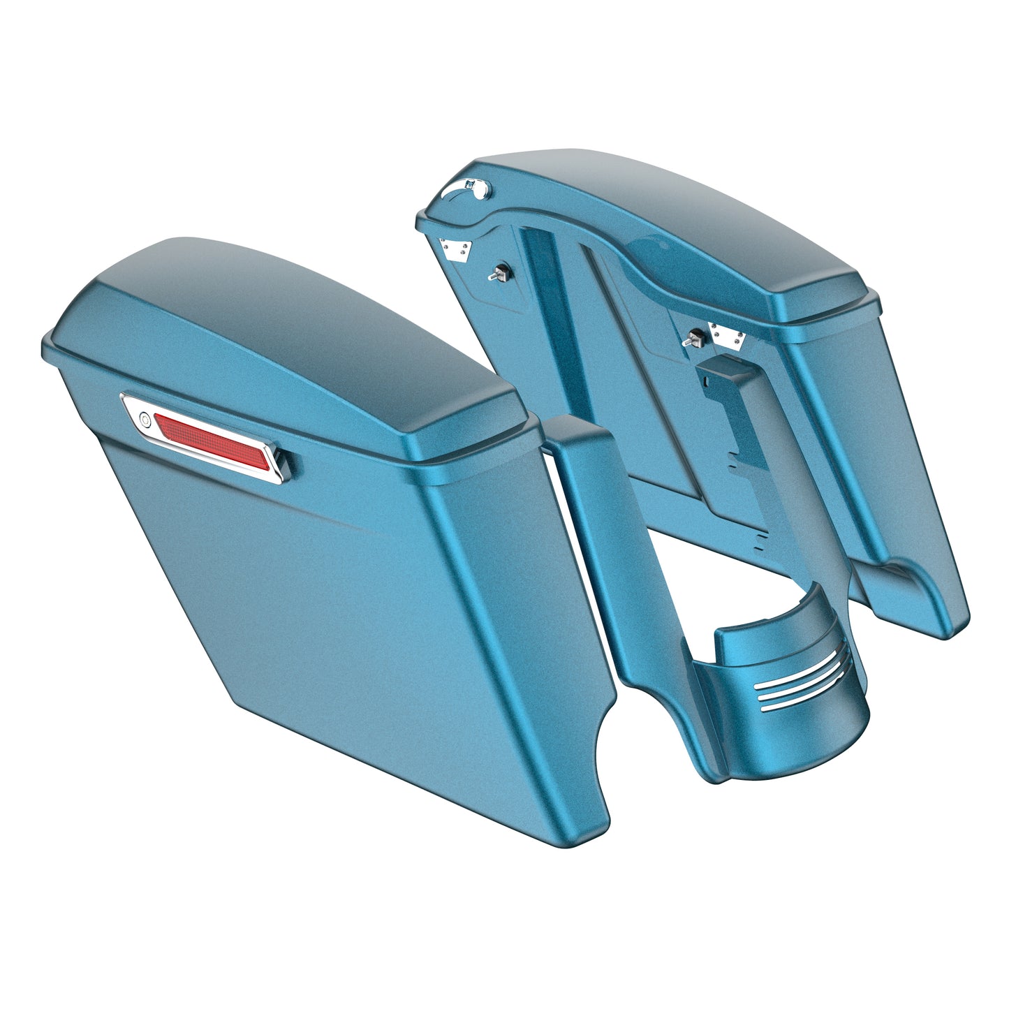 STRETCHED SADDLEBAG BOTTOMS WITH LIDS & STRETCHED REAR FENDER EXTENSION FOR 2014+ TOURING