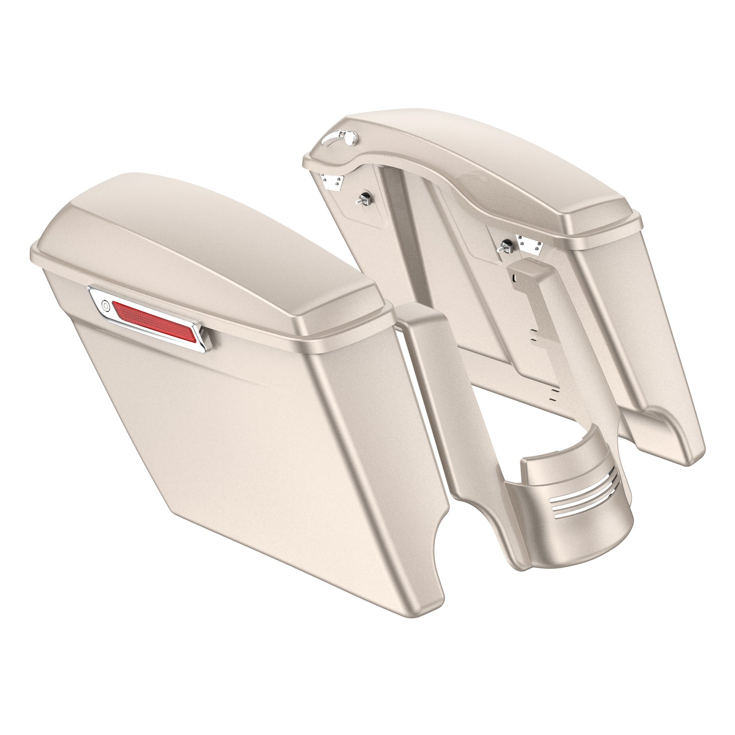 STRETCHED SADDLEBAG BOTTOMS WITH LIDS & STRETCHED REAR FENDER EXTENSION FOR 2014+ TOURING