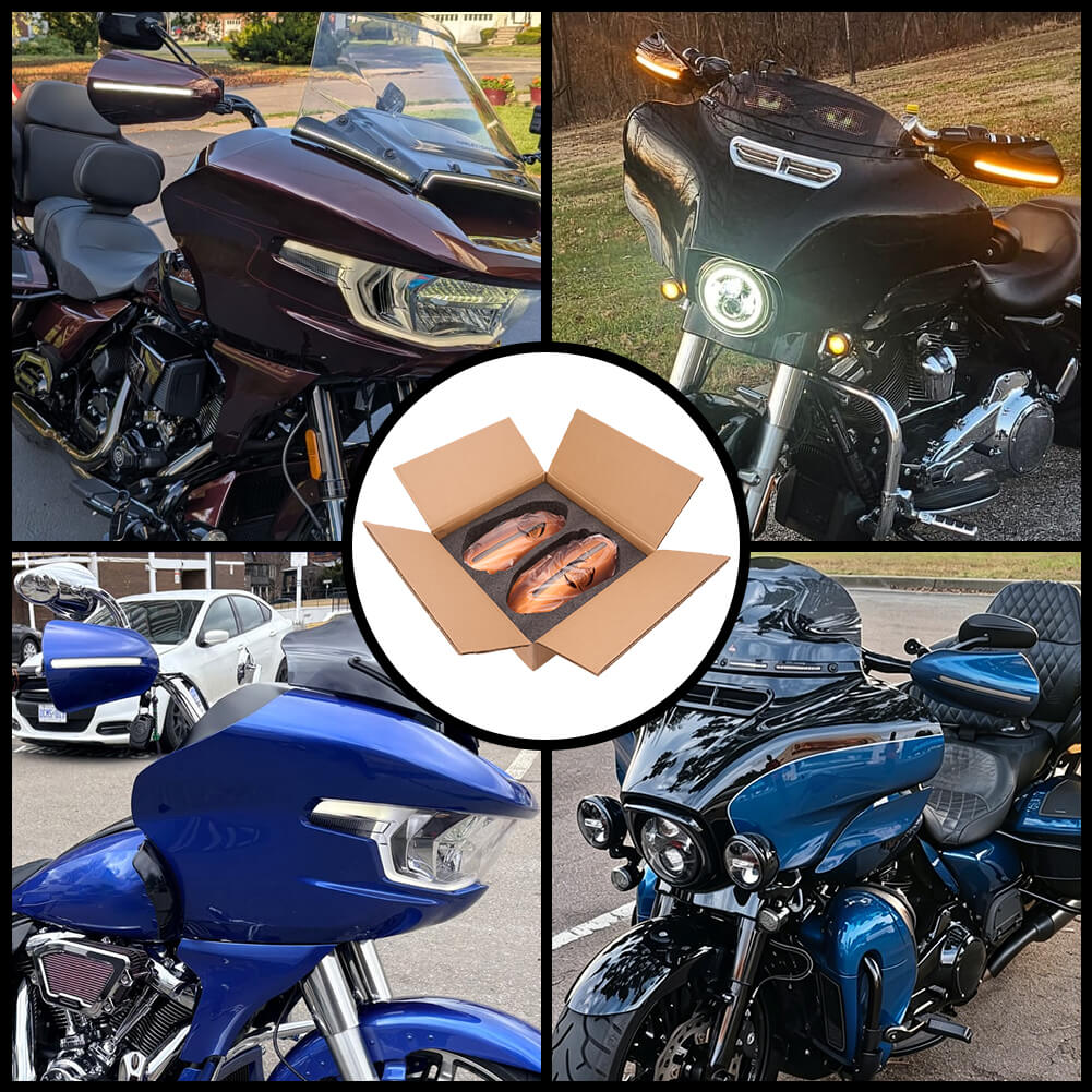 Mats-Csrewy Color-Matched Hand Guards with LED For '93–'26 Harley Touring & Softail