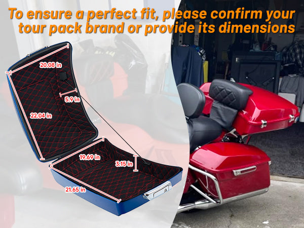 Tour Pack Trunk Liners (2014–2023), Diamond-Grid Shockproof Microfiber Leather Inner Lining