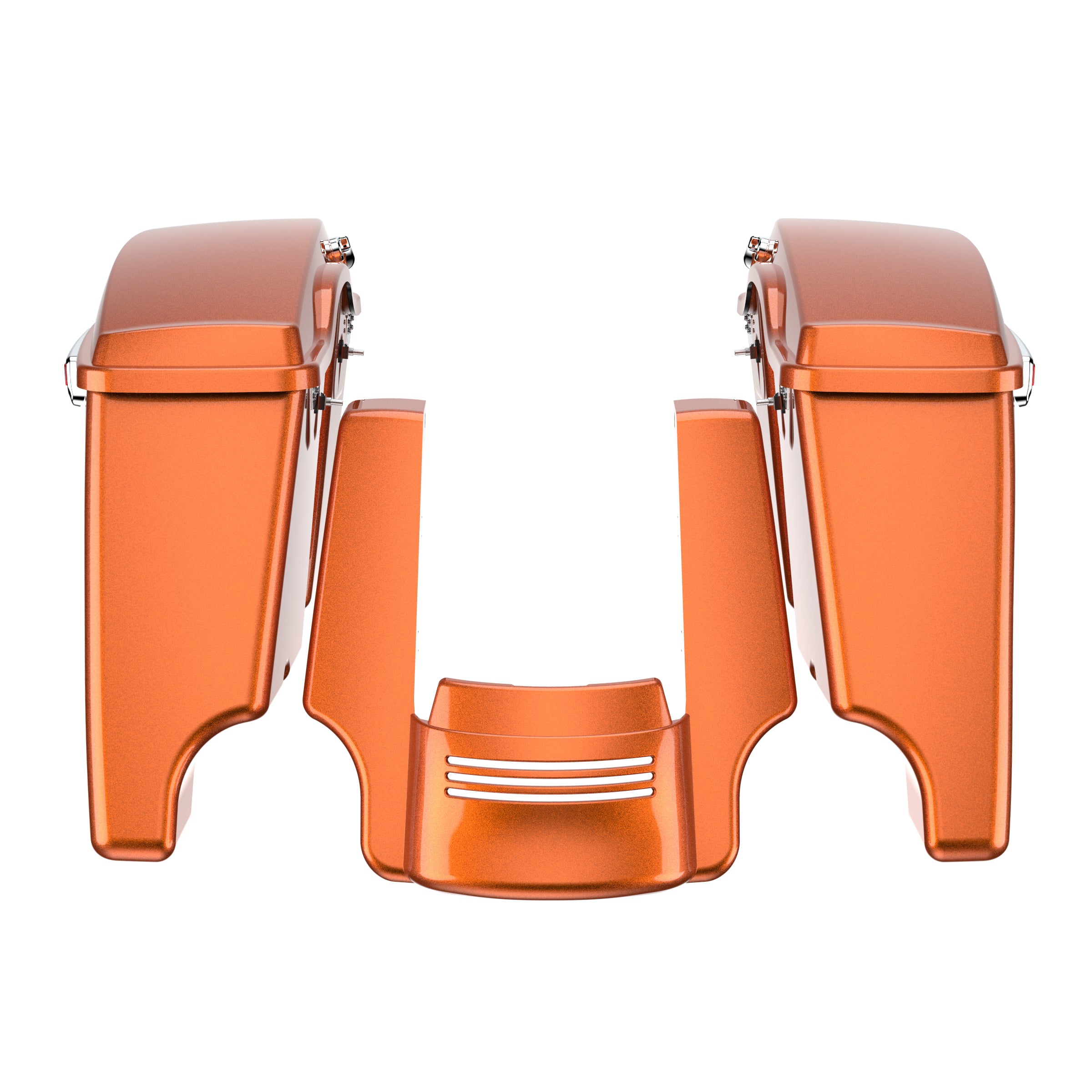 Stretched Saddlebag Bottoms with Lids & Rear Fender Extension - Fit for Harley Touring (2014+)