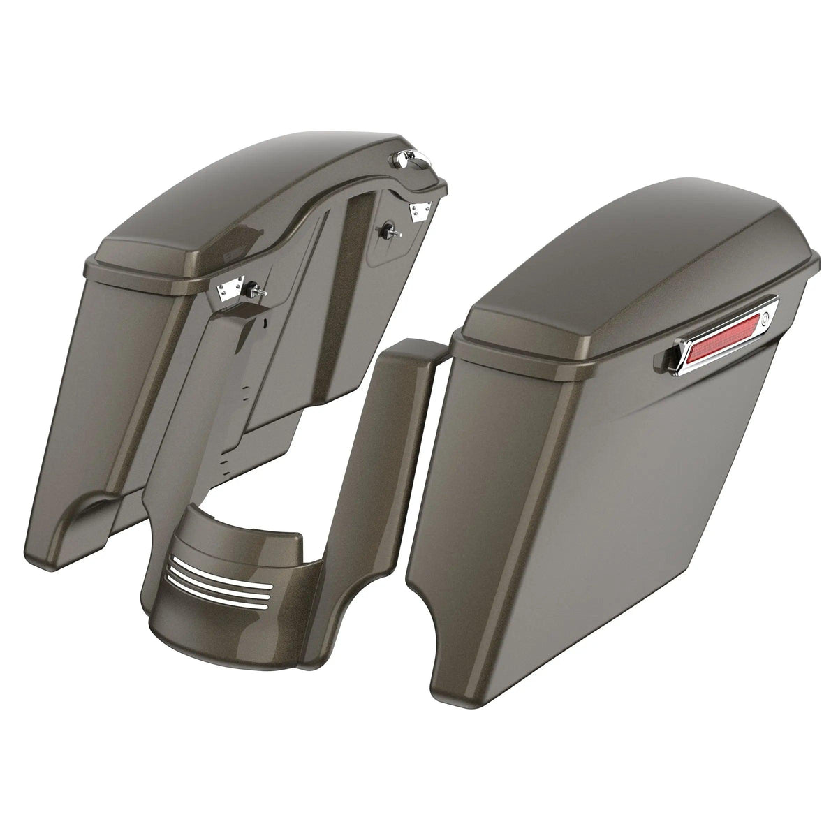 Stretched Saddlebag Bottoms with Lids & Rear Fender Extension - Fit for Harley Touring (2014+)
