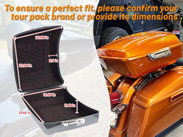 Tour Pack Trunk Liners (2014–2023), Diamond-Grid Shockproof Microfiber Leather Inner Lining
