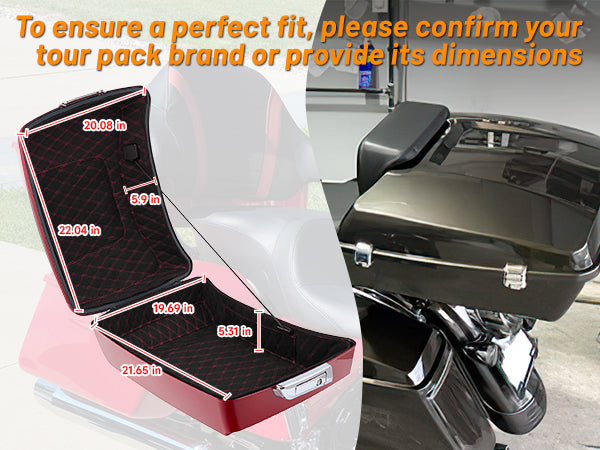 Tour Pack Trunk Liners (2014–2023), Diamond-Grid Shockproof Microfiber Leather Inner Lining