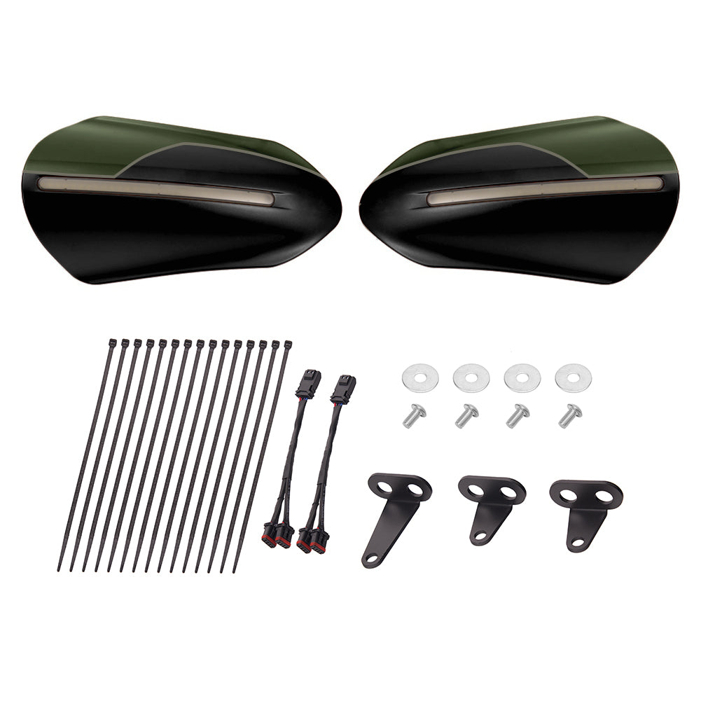 Mats-Csrewy Color-Matched Hand Guards with LED For '93–'26 Harley Touring & Softail
