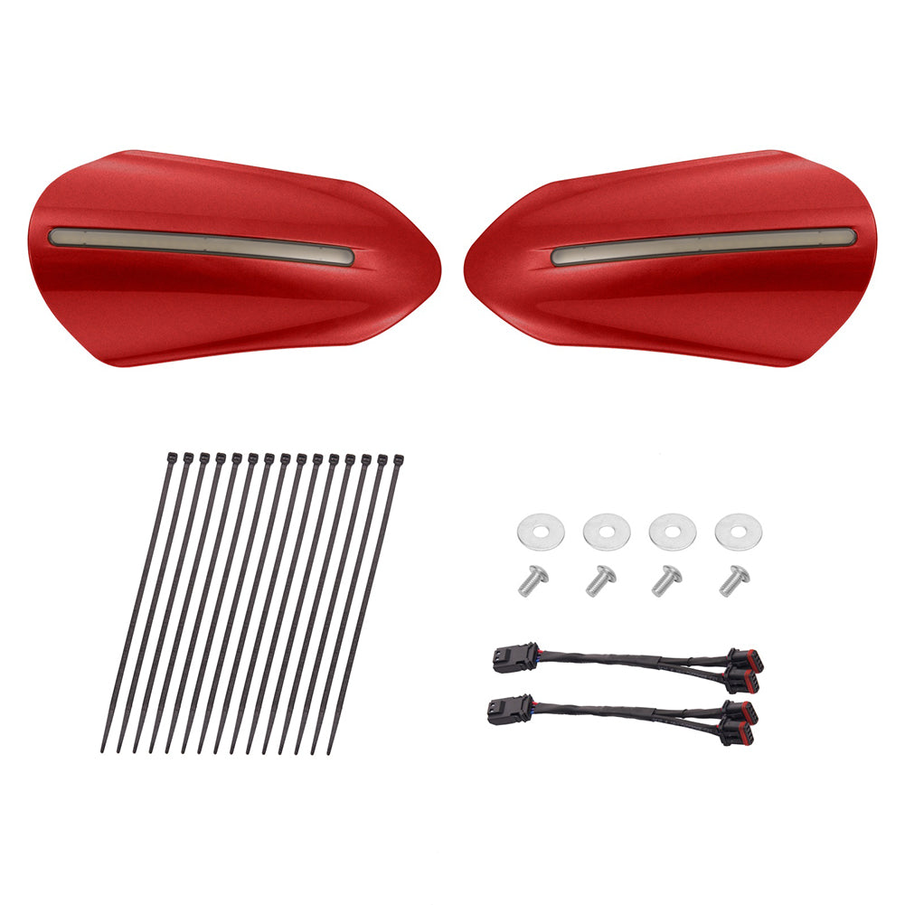 Color Matched Hand Guards with LED - Fit for Harley Touring & Softail