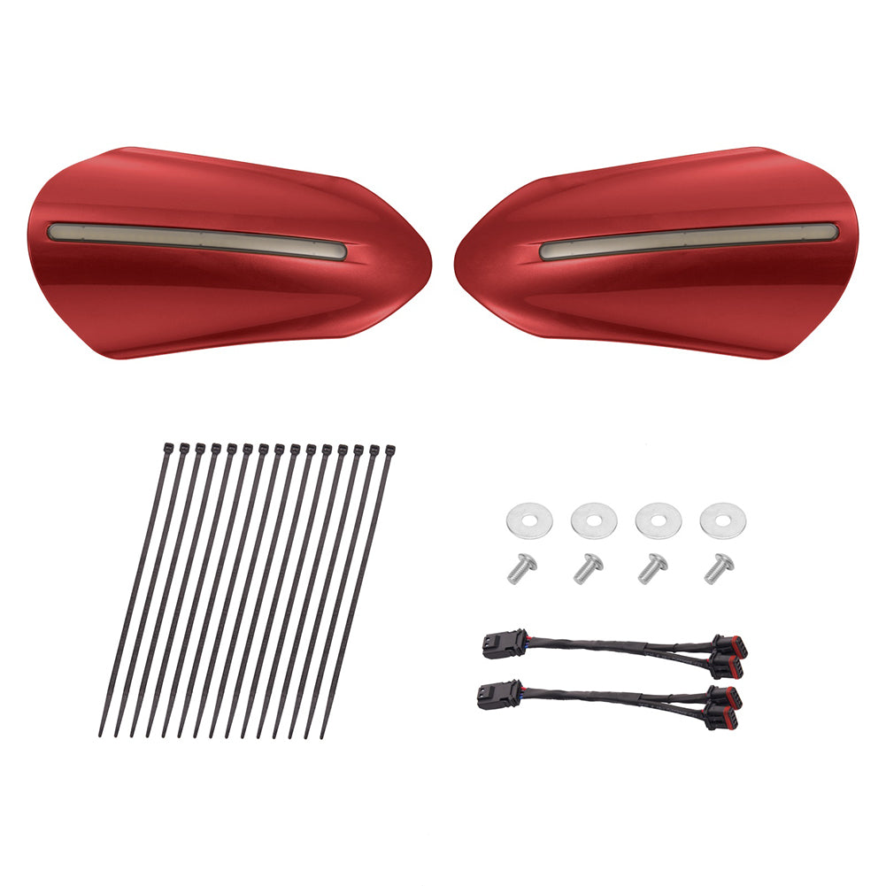 Color Matched Hand Guards with LED - Fit for Harley Touring & Softail