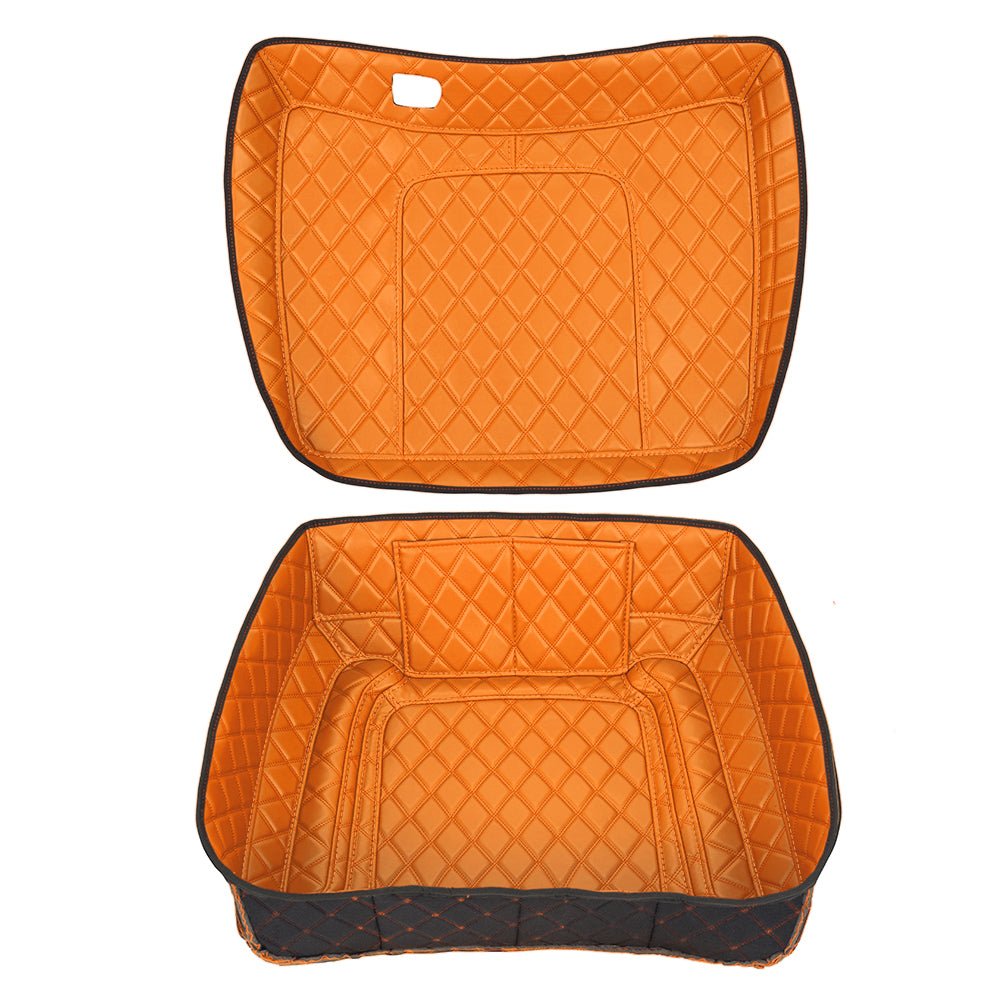 Mats-CsrewyTour Trunk Pack Liners Fit 2014-2026 Models Diamond Grid PU Leather Shockproof Inner LiningZT042-K-OrangeTour Trunk Pack Liners Fit 2014-2026 Models Diamond Grid PU Leather Shockproof Inner Lining